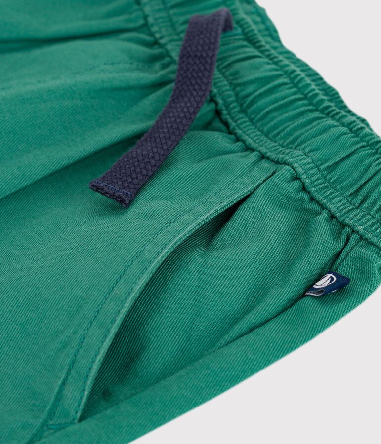 Children's Bermuda shorts in plain cotton green