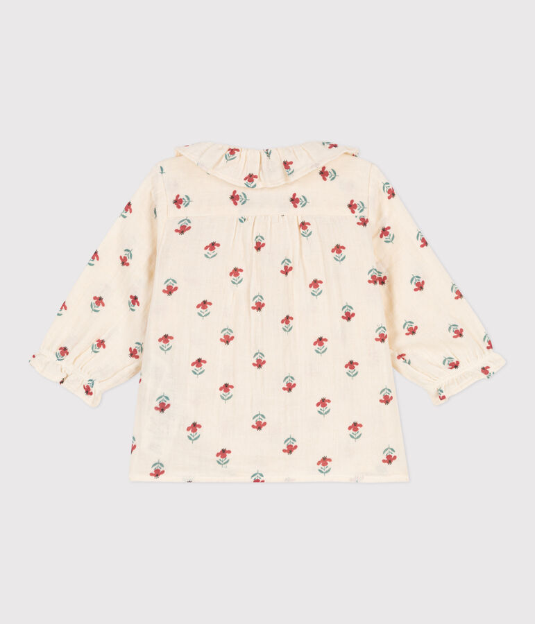 Babies' Patterned Cotton Gauze Blouse AVALANCHE white/MULTICO