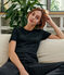 Women's Sea Island cotton T-shirt NOIR black