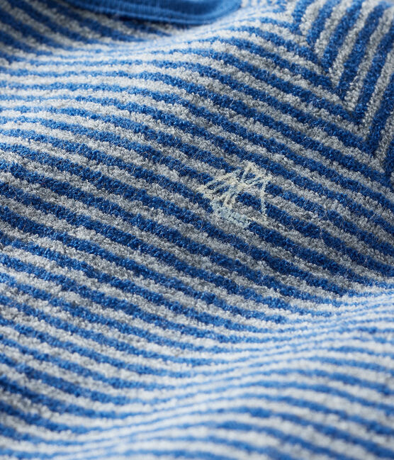 Baby Boys' Sleepsuit in Extra Warm Brushed Terry Towelling MAJOR blue/SUBWAY grey