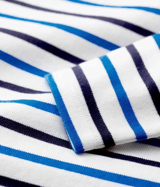 Babies' Cotton Breton Top MARSHMALLOW white/SMOKING /RUISSEAU