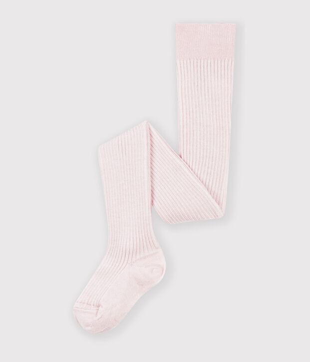 Babies' plain wool and cotton tights BARELY