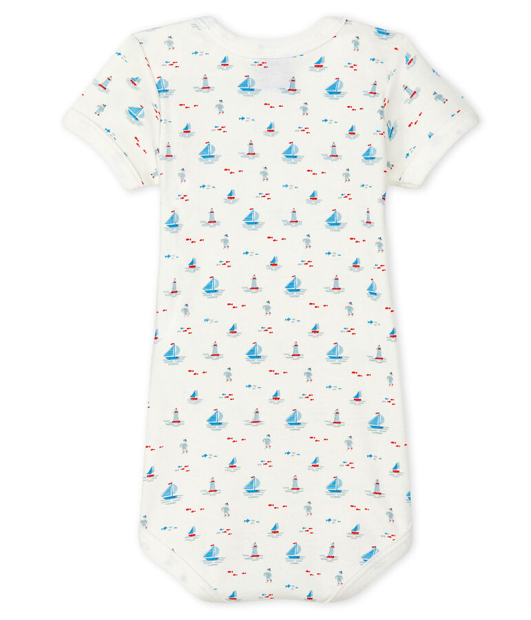 Babies' Short-Sleeved Onesie with Sailor Print white/multicolor