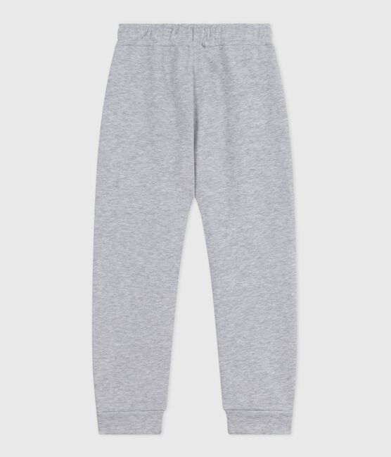 Children's jogging bottoms in plain cotton FUMEE CHINE grey