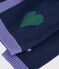 Babies' jaquard heart pattern cardigan knitted in wool and cotton blue/multicolor