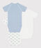 Pack of babies' short-sleeved printed cotton wrapover bodies variante 1