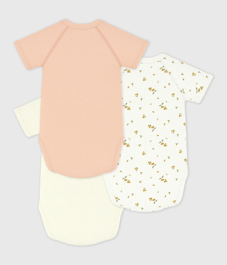 Pack of babies' short-sleeved printed cotton wrapover bodies variante 1