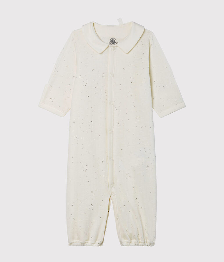 Babies' Jumpsuit/Sleeping Bag in Tube Knit white/multicolor