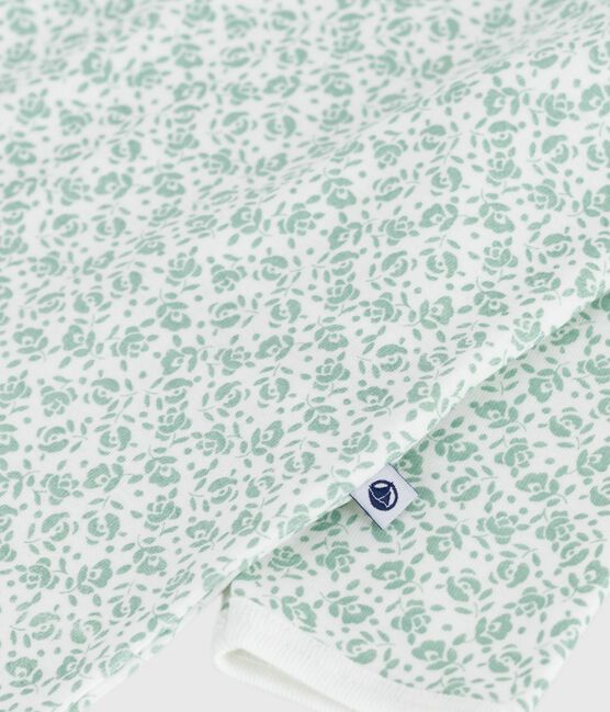 Babies' floral cotton pyjamas MARSHMALLOW /PAUL