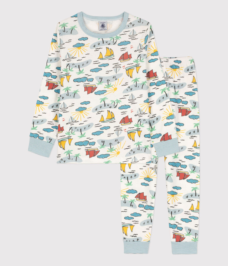 Children's Unisex Cotton Explorer Pyjamas white/multicolor