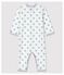 Babies' Starry Grey Footless Cotton Sleepsuit ECUME white/MISTIGRI grey