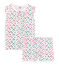 Girls' cropped ribbed pyjamas MARSHMALLOW white/MULTICO white