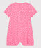 Babies' Spotted Cotton Playsuit PETAL pink/ECUME white