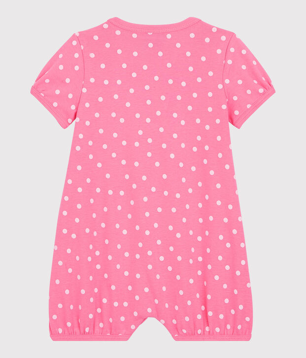 Babies' Spotted Cotton Playsuit pink/white