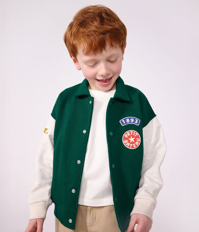 Children's varsity-style jacket in colourblock cotton