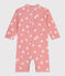 Babies' anti-UV floral print jumpsuit CHARME pink/MARSHMALLOW white