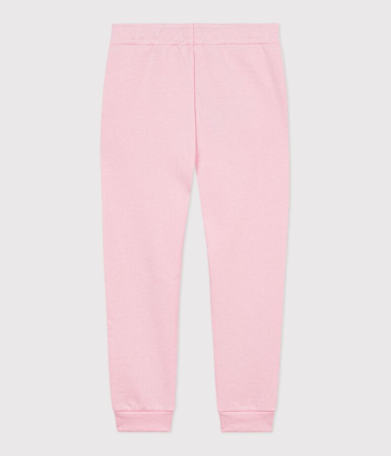 Children's plain cotton jogging bottoms pink