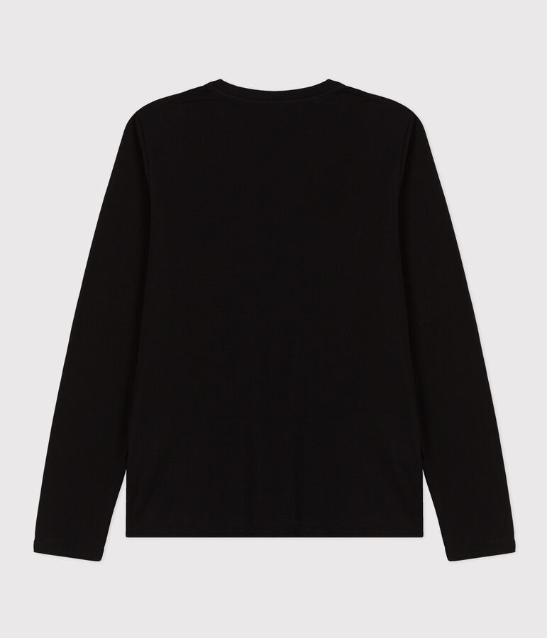 Women's The Straight long-sleeved V-necked fine jersey T-shirt black