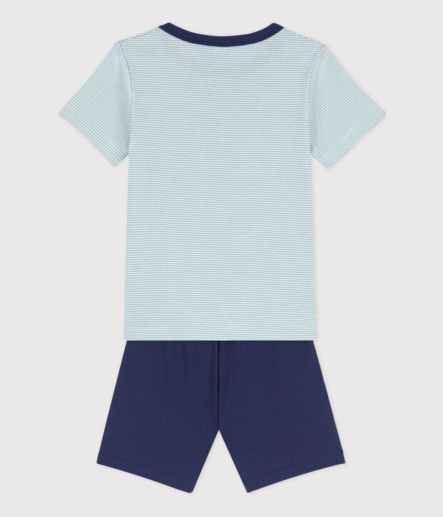 Boys' Explorer Themed Short Cotton Pyjamas blue/multicolor