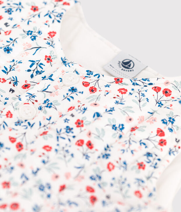 Babies' sleeveless floral print poplin jacket white/multicolor