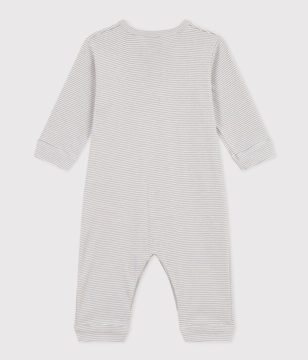 Babies' Footless Pinstriped Cotton Pyjamas grey/white