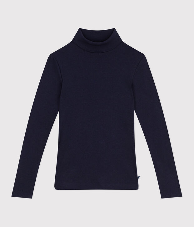 The Iconic rollneck for women in wool and cotton blue