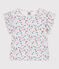 Children's short-sleeved floral cotton T-shirt MARSHMALLOW white/MULTICO white