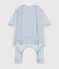Babies' velour bodyjamas printed with tiny stars GOMME blue/BEACH