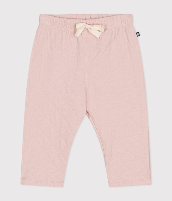 Babies' quilted tube knit trousers SALINE pink