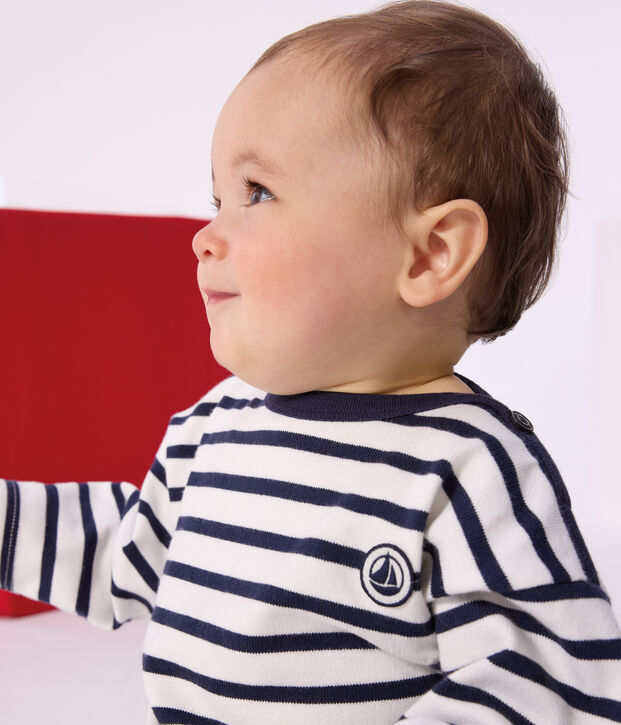 Baby's iconic Breton top white/blue