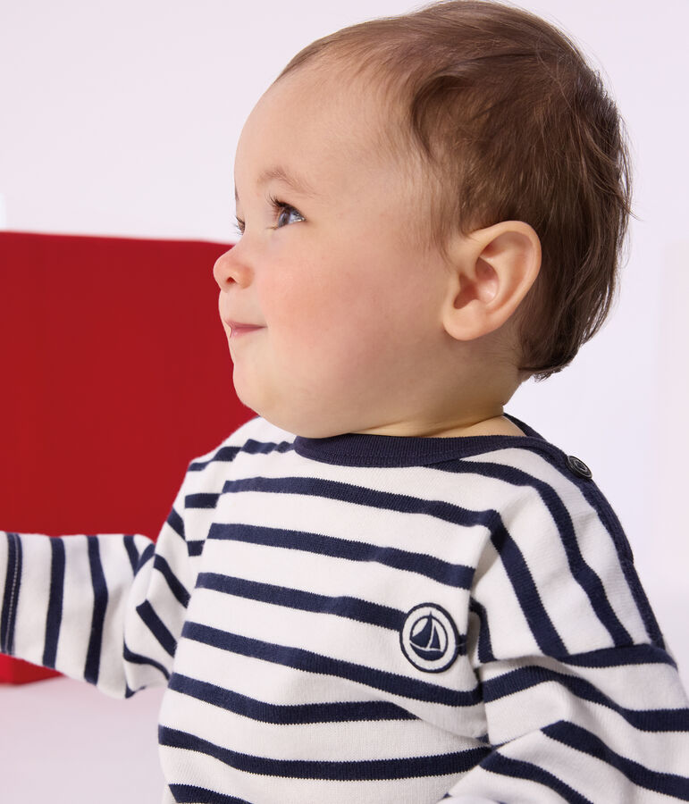 Baby's iconic Breton top white/blue