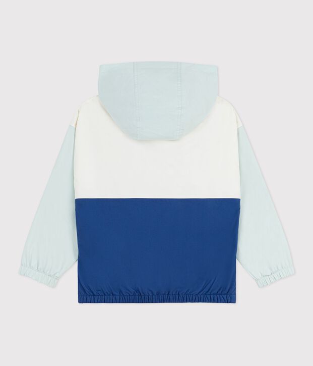 Children's windbreaker with a retractable hood Ecru/multicolor