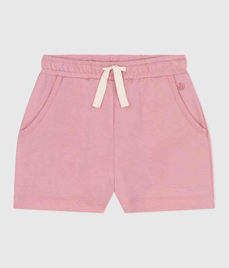 Children's plain cotton shorts pink