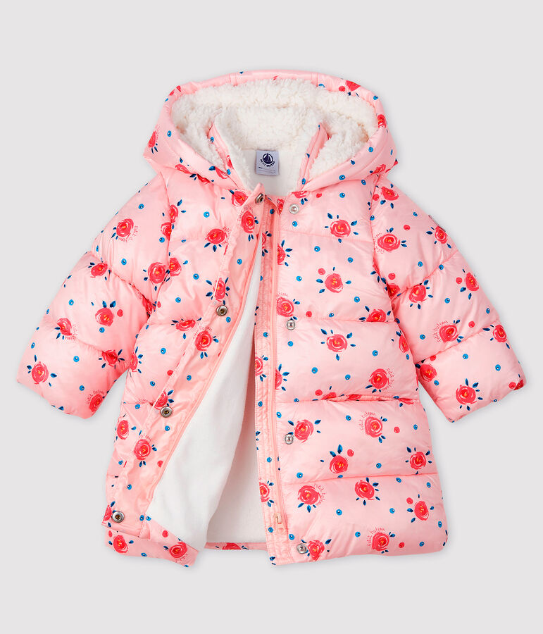 Baby girl's quilted puffer jacket pink/multicolor