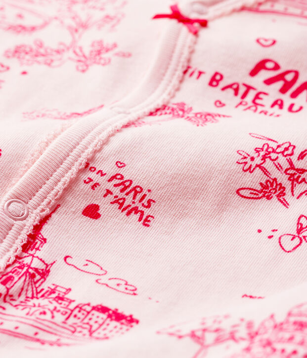 Baby Girls' Toile de Jouy Paris Tube Knit Sleepsuit pink/pink