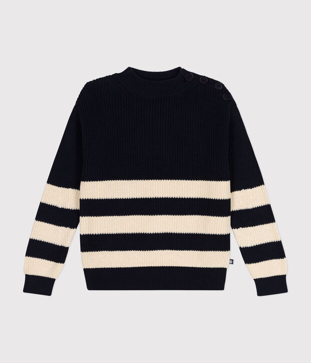 Women's cotton jumper blue/ecru