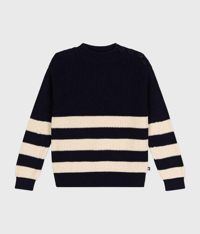 Women's cotton jumper blue/ecru