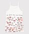 Girls' Serge Block ribbed nightie ECUME white