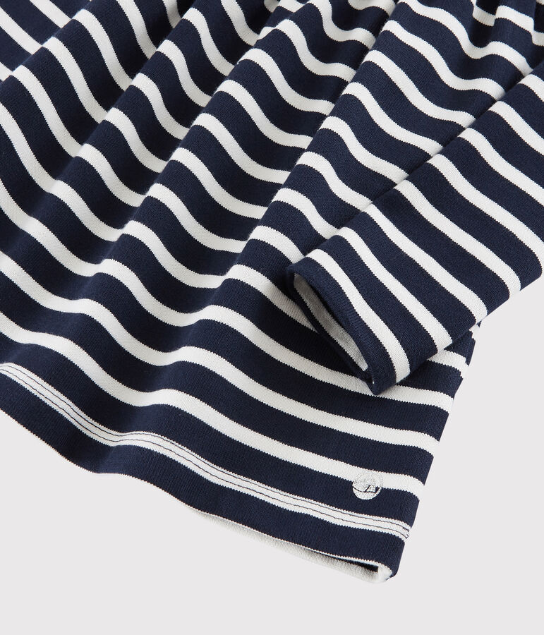 Girl's Long-sleeved Dress blue/white