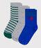 Children's stripy logo cotton socks - 3-pack variante 1