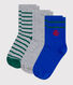 Children's stripy logo cotton socks - 3-pack