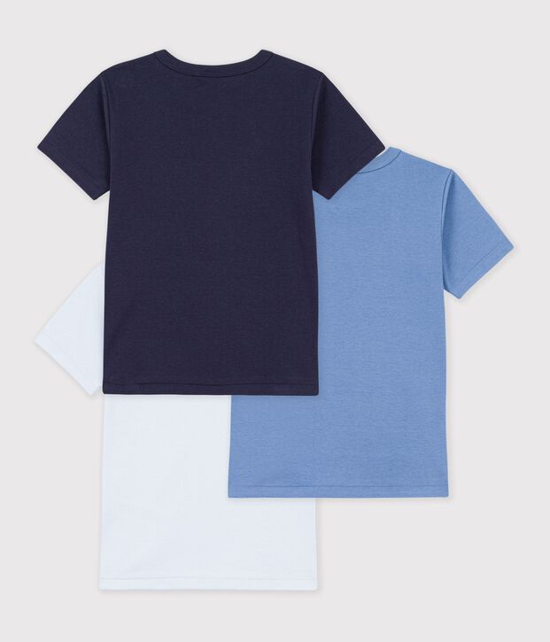 Pack of children's short-sleeved plain cotton T-shirts multicolor