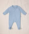 Babies' plain velour pyjama suit with a collar FLO blue