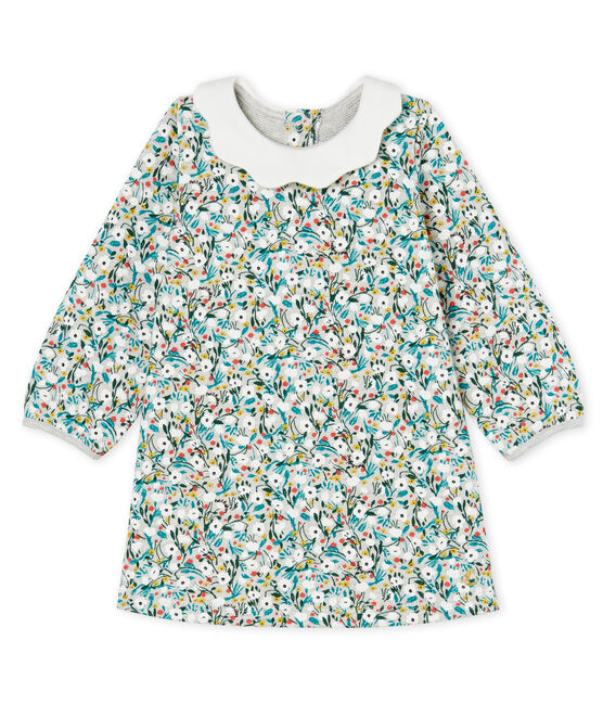 Baby Girls' Long-Sleeved Print Dress BELUGA grey/MULTICO white