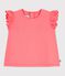 Babies' short-sleeved plain cotton T-shirt pink