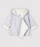 Babies' Grey Hoody in Quilted Organic Cotton Tube Knit POUSSIERE CHINE grey