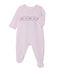 Baby girls' velour sleepsuit Souffle Chine pink