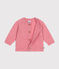 Knitted cardigan containing wool for babies. ROSELINE CHINE pink