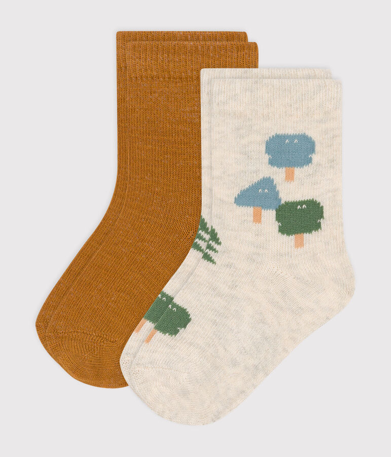 Babies' cotton pine tree socks - 2-Pack multicolor