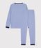 Children's stripy cotton pyjamas blue/white